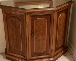 Half Luna Hall Console with protective glass top: 34w 14d 29h