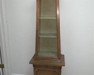 Clock Cabinet with wire door and bottom cupboard 22w 14.5d 72h