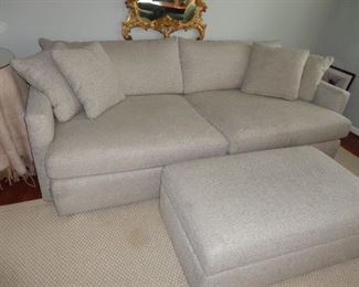 CRATE AND BARREL SOFA COUCH AND OTTOMANS