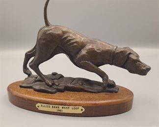 Bronze dog  ~   Allied Bank plaque