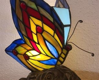 Stained glass butterfly table lamp