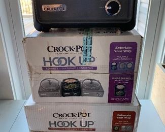 Set of 3 Crock-Pot Hook Up Slow Cookers