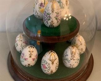 Decorative Eggs in Domed Display