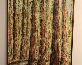 Mid-Century Textured Painting by Paul Stewart 1967