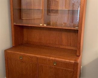 Mid Century D Scan Teak China Cabinet