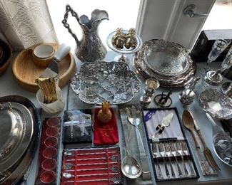Assorted Entertaining Service Pieces/Silverplate
