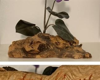 Forest Flowers Violet Metal Flower Figurine