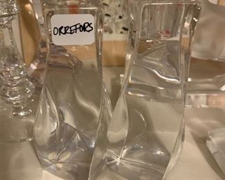 Orrefors Crystal Candle Holders