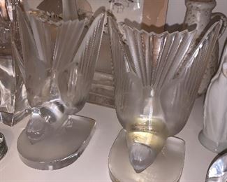 Lalique Birds (One is Damaged)