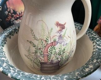 Marshall Pottery Pitcher and Bowl Set