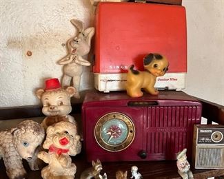 Radios, Clocks, vintage rubber squeaky toys, in this house the goodies and cool stuff never stop coming!