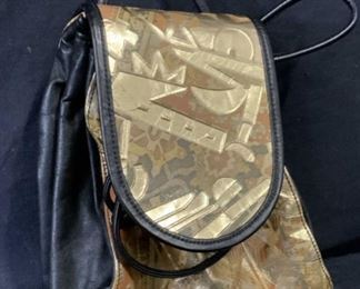 Backpack style Leather Cinch Handbag
