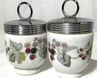 Pair Royal Worcester Porcelain Condiment Jars, Eng
