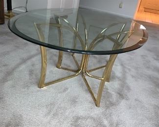 Brass and Glass Cocktail Table, Brass Coffee Table, Glass Coffee Table