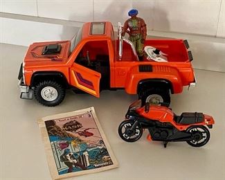 M.A.S.K. Firecracker Truck with motorcycle, action figure and booklet 