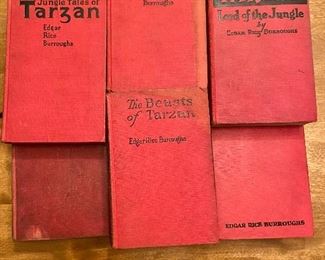 Antique Edgar Rice Burroughs books- including 8 Tarzan novels and 2 others (1915-1929), Grosset & Dunlap 