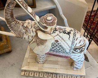 pair of bone elephants