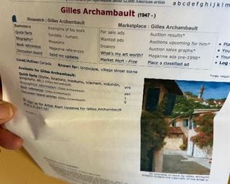 We have some paper work on the art