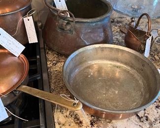 1970's copper pots