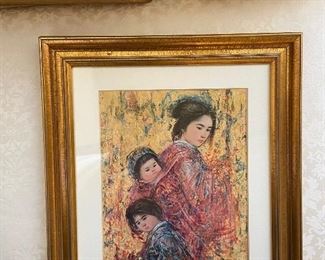 Edna Hibel signed Print "Family in Nara"
