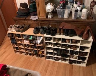 Lots of shoes.   Size 8 1/2.  Various hats