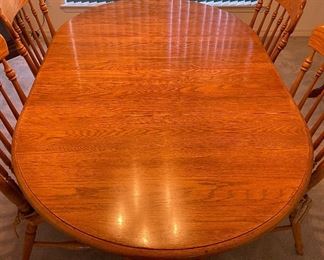 60____$375
Ethan Allen Oak Table & chairs
dining table  • 30high 66wide 42deep 
high back chairs  • 38high 22wide 23deep 