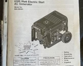 73____$495
Generator Crafstman 6300