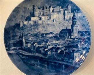 10_____ $80 
 Lot : Berlin porcelain set of 9 plates  German Village  • 9 1/2"
