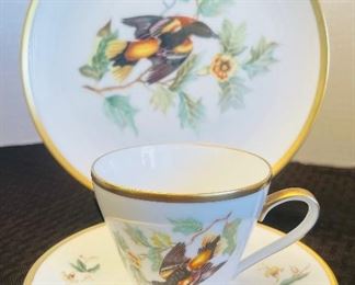 24_____ $40 
Lot set of 3 cups & saucers  & teapot German