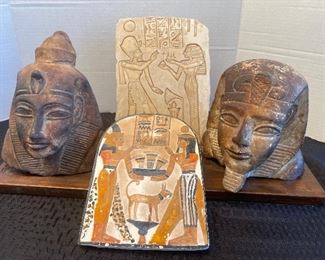 26_____ $75 
Egyptian Lot : 2 heads and 2 plaques