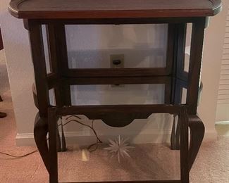 31_____ $195 
 Tray top (removable) curio cabinet with drop front door  • 30"W x 30"T x 18"D