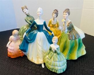 37_____ $100 
Royal Doulton set of 6 Coralie, Regal Lady, Belle, ROse(Grace & Fleur both have cracks) 