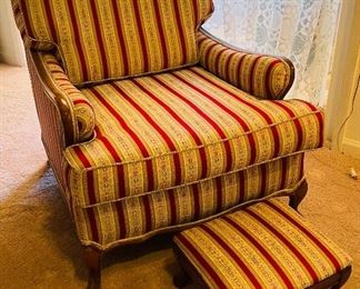 44_____ $150 
French provencal low armchair & stool 