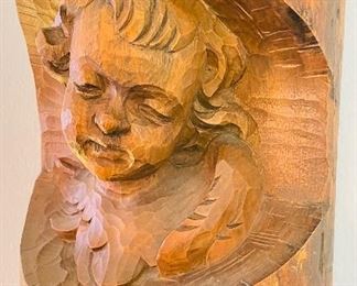 74_____ $50 
German Wood carved angel  • 12" x 10"x 4'