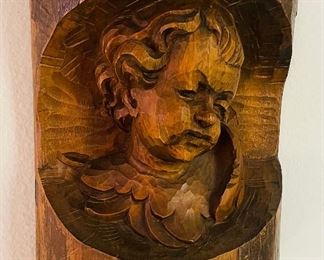 74_____ $50 
German Wood carved angel  • 12" x 10"x 4'