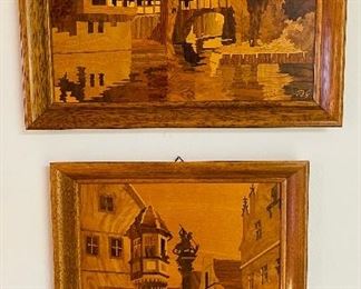 75_____ $90 
Pair German of inlaid wood carved plaques  • 11" x 14"