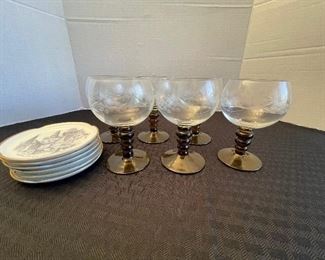 81_____ $34 
Set of 6 German wine  glasses with coasters 