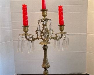 83_____ $60 
Victorian oil lamp  • 23 x 6
brass candelabra  • 17" x 12"