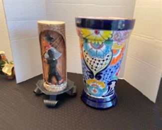 110_____ $36 
 Umbrella stand Mexico & German candle 