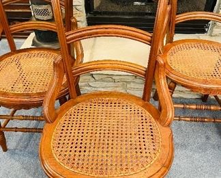 #29 - $250 Set of 4 walnut caned chairs (one has to be re-caned) • 34high 17wide 20deep