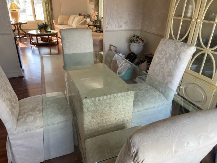 Glass Top Dining Room Table and China Cabinet