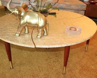 Coffee table, round table, accent table, cocktail table, elephant, decorative item