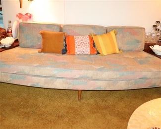 seating, sofa, couch, curved sofa, accent pillows, curved couch, MCM