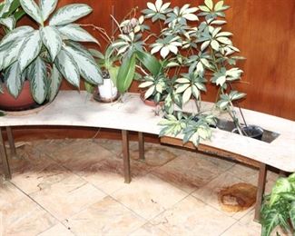 Planter, seating, bench, houseplants