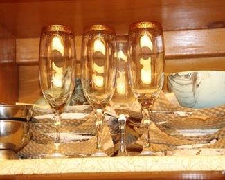 champagne flutes, bowls