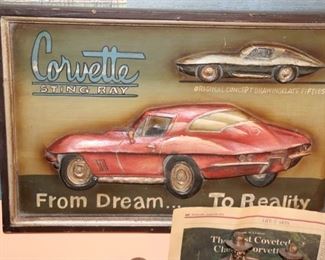 corvette, print, wall accent, wall decor