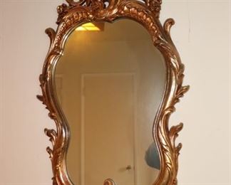 wall mirror, gold leaf mirror, decorative mirror, mirror