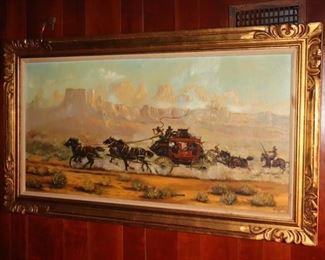 art, wall art, wall accent, stage coach, Wild West