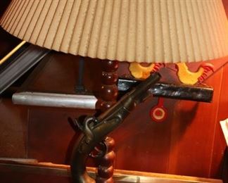 lamp, lighting, gun lamp, table lamp