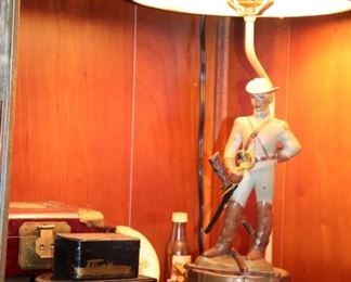 lamp, table lamp, lighting, soldier